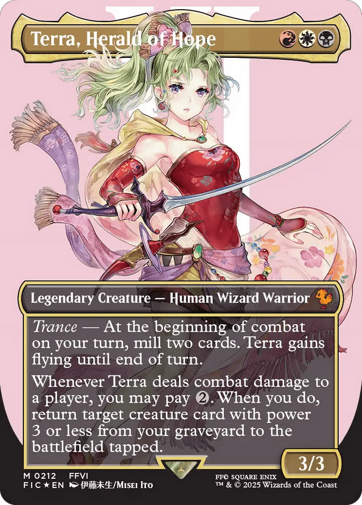 Terra, Herald of Hope (Borderless) (Surge Foil) [FINAL FANTASY Commander] MTG Single Magic: The Gathering  | Multizone: Comics And Games
