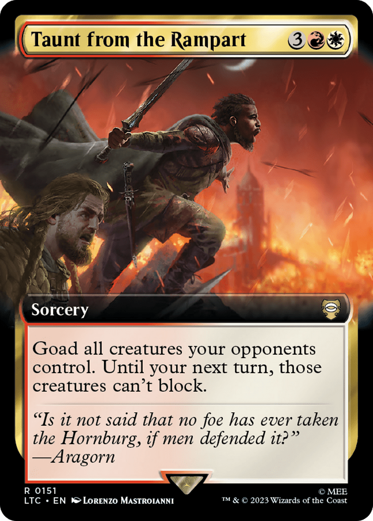 Taunt from the Rampart (Extended Art) [The Lord of the Rings: Tales of Middle-Earth Commander] MTG Single Magic: The Gathering  | Multizone: Comics And Games