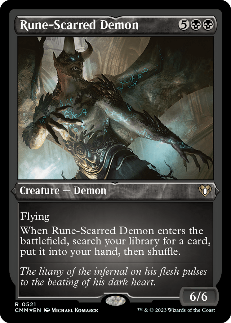 Rune-Scarred Demon (Foil Etched) [Commander Masters] MTG Single Magic: The Gathering  | Multizone: Comics And Games