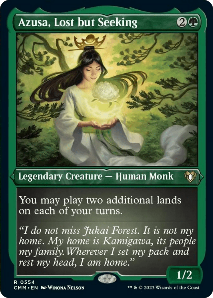 Azusa, Lost but Seeking (Foil Etched) [Commander Masters] MTG Single Magic: The Gathering  | Multizone: Comics And Games