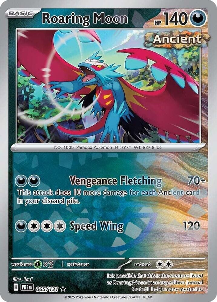 Roaring Moon (065/131) (Poke Ball Pattern) [Scarlet & Violet: Prismatic Evolutions] Pokemon Single Pokémon  | Multizone: Comics And Games