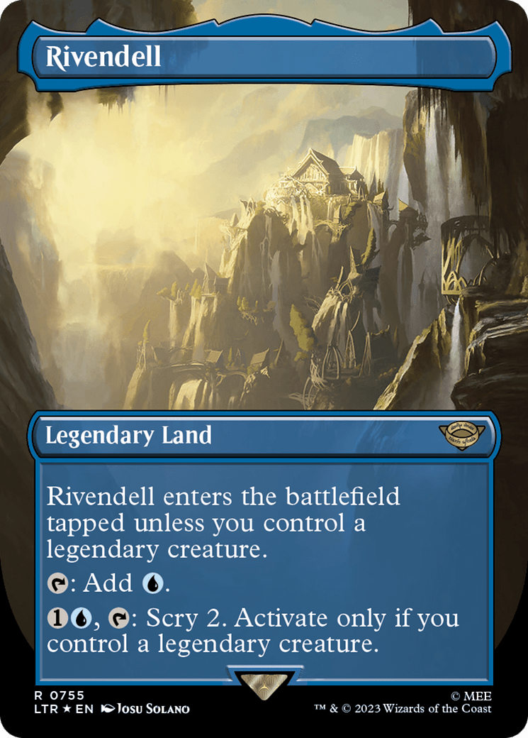 Rivendell (Borderless) (Surge Foil) [The Lord of the Rings: Tales of Middle-Earth] MTG Single Magic: The Gathering  | Multizone: Comics And Games