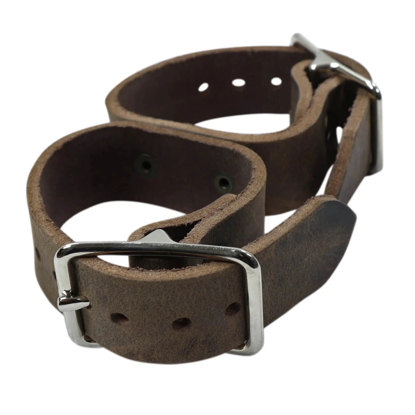 Leather Handcuffs - Brown LARP Gear Zardwin  | Multizone: Comics And Games