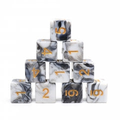 Opaque White +Black Blend-D6 dice set | Multizone: Comics And Games