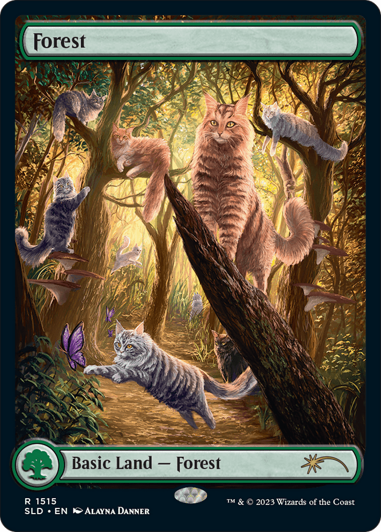 Forest (1515) [Secret Lair Commander Deck: Raining Cats and Dogs] MTG Single Magic: The Gathering  | Multizone: Comics And Games
