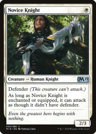 Novice Knight [Core Set 2019] MTG Single Magic: The Gathering  | Multizone: Comics And Games