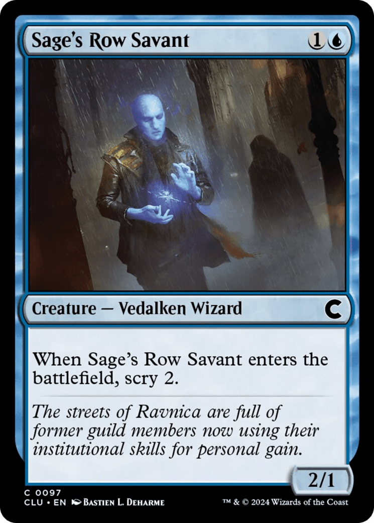 Sage's Row Savant [Ravnica: Clue Edition] MTG Single Magic: The Gathering  | Multizone: Comics And Games