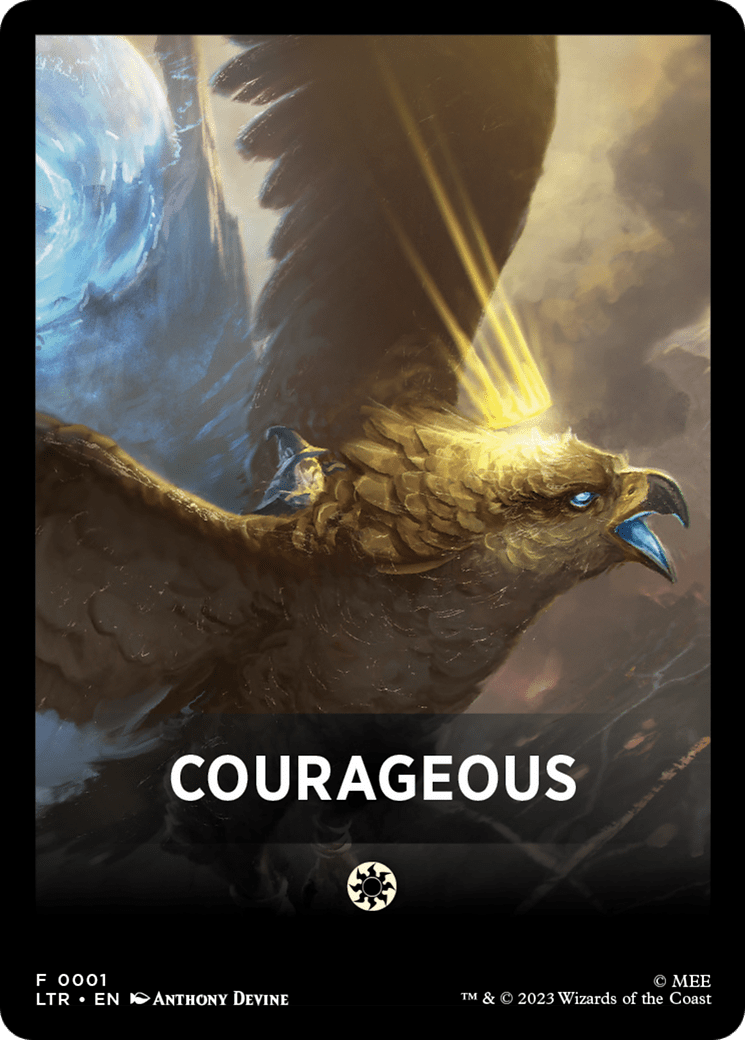 Courageous Theme Card [The Lord of the Rings: Tales of Middle-Earth Tokens] MTG Single Magic: The Gathering  | Multizone: Comics And Games
