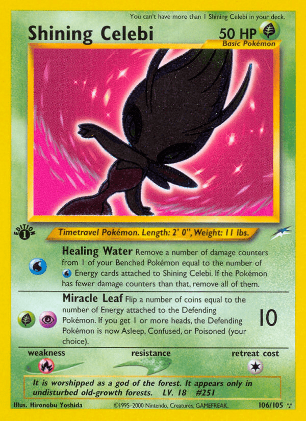 Shining Celebi (106/105) [Neo Destiny 1st Edition] Pokemon Single Pokémon  | Multizone: Comics And Games