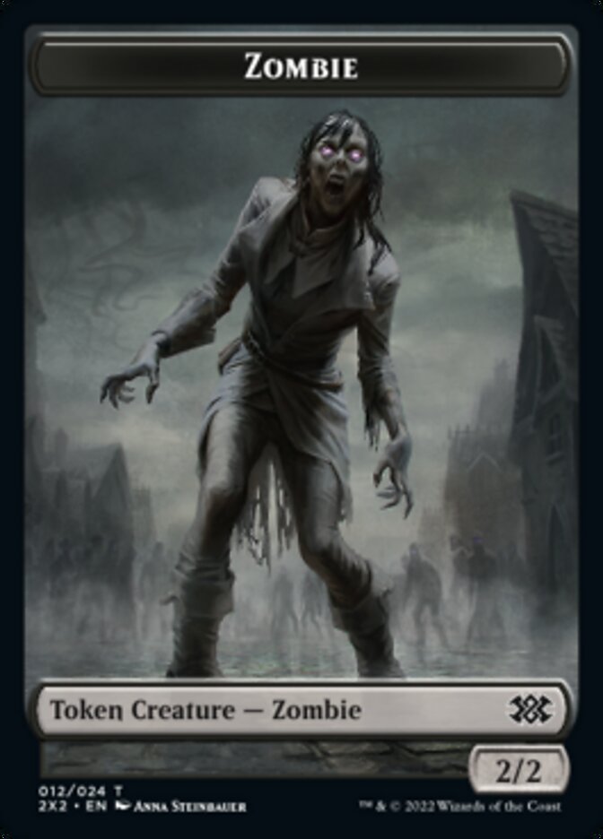 Zombie // Phyrexian Golem Double-sided Token [Double Masters 2022 Tokens] | Multizone: Comics And Games