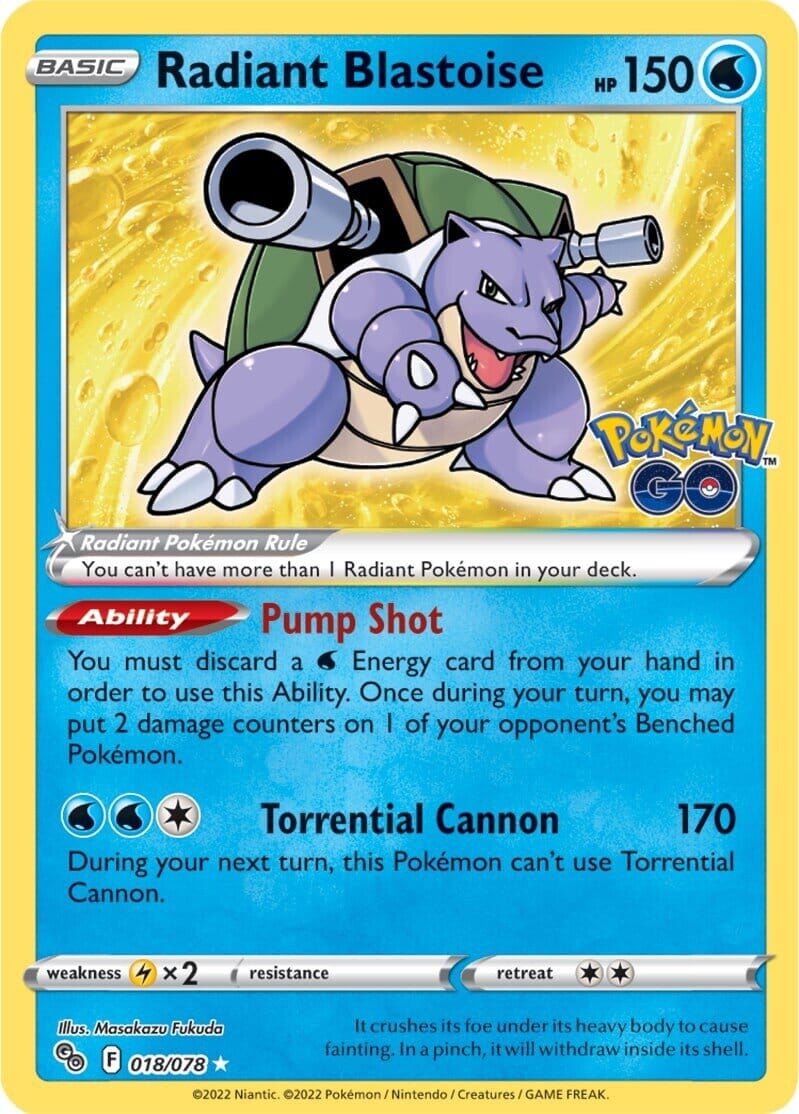 Radiant Blastoise (018/078) [Pokémon GO] Pokemon Single Pokémon  | Multizone: Comics And Games