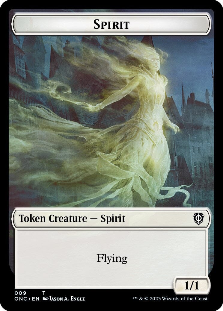 Human // Spirit Double-Sided Token [Phyrexia: All Will Be One Commander Tokens] MTG Single Magic: The Gathering  | Multizone: Comics And Games