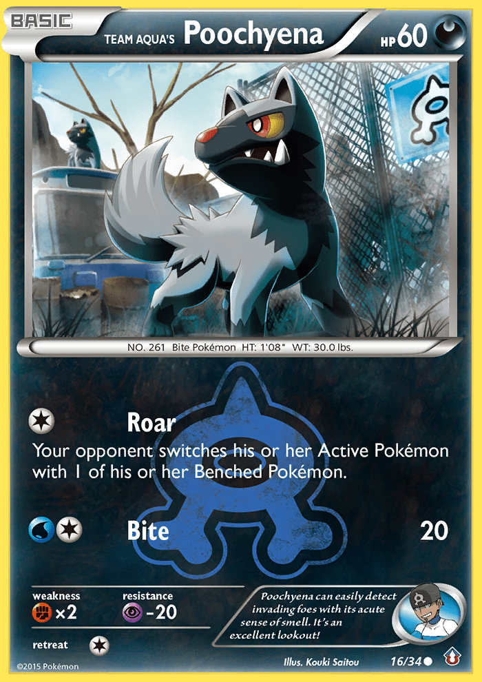 Team Aqua's Poochyena (16/34) [XY: Double Crisis] Pokemon Single Pokémon  | Multizone: Comics And Games