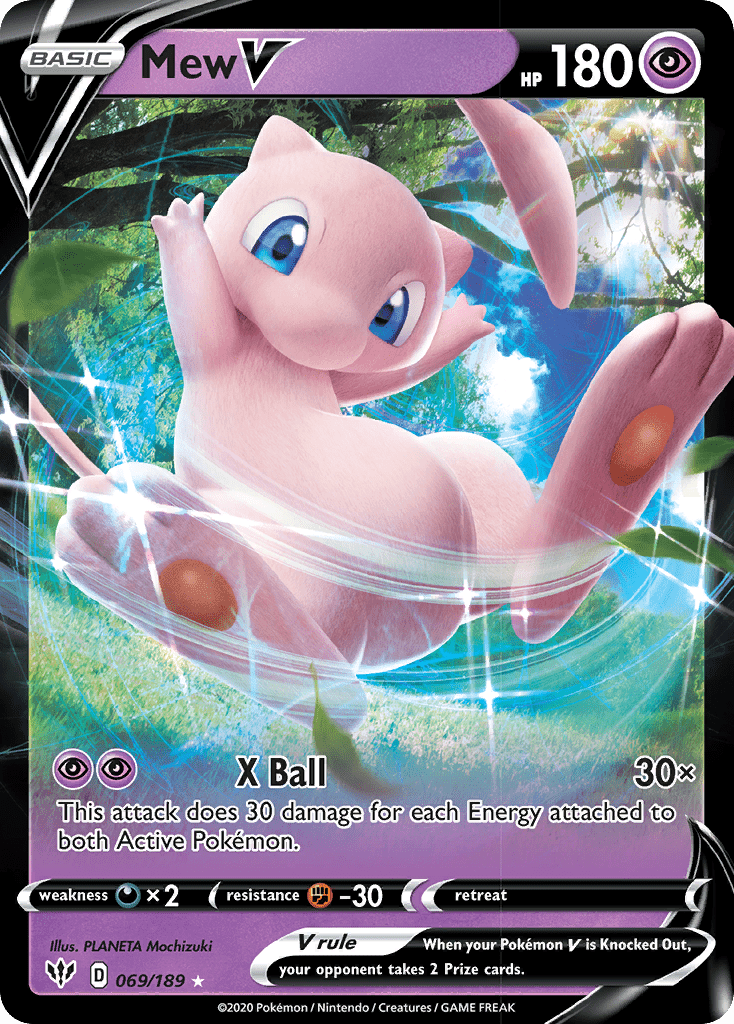 Mew V (069/189) [Sword & Shield: Darkness Ablaze] Pokemon Single Pokémon  | Multizone: Comics And Games