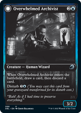 Overwhelmed Archivist // Archive Haunt [Innistrad: Double Feature] MTG Single Magic: The Gathering  | Multizone: Comics And Games