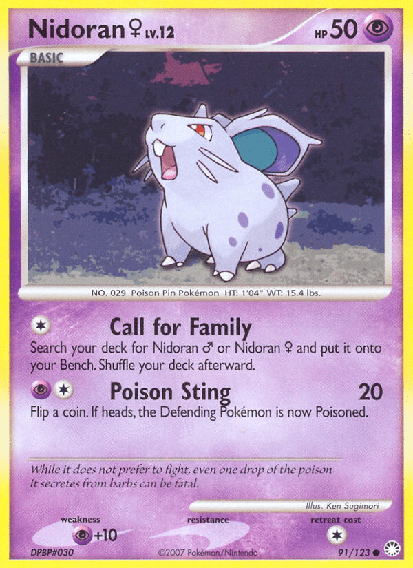 Nidoran (91/123) (Female) [Diamond & Pearl: Mysterious Treasures] Pokemon Single Pokémon  | Multizone: Comics And Games