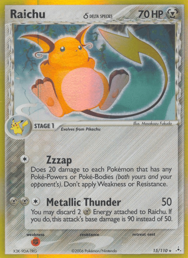 Raichu (15/110) (Delta Species) [EX: Holon Phantoms] Pokemon Single Pokémon  | Multizone: Comics And Games