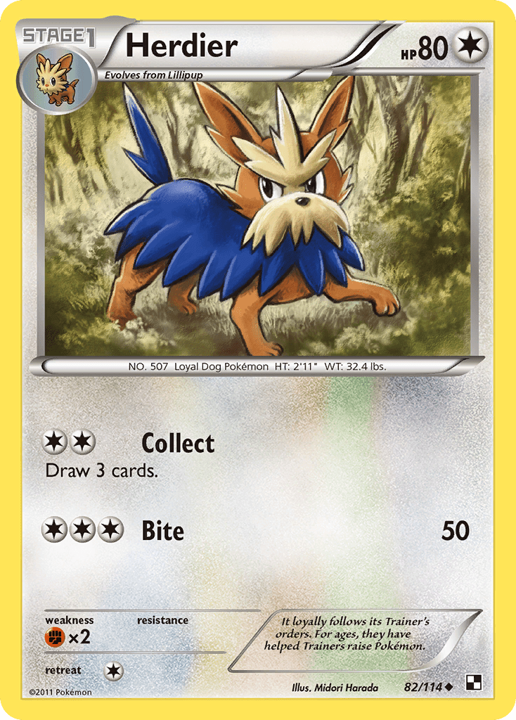 Herdier (82/114) [Black & White: Base Set] Pokemon Single Pokémon  | Multizone: Comics And Games