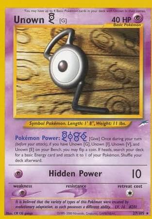 Unown [G] (27/105) [Neo Destiny Unlimited] Pokemon Single Pokémon  | Multizone: Comics And Games