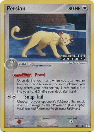 Persian (50/113) (Stamped) [EX: Delta Species] Pokemon Single Pokémon  | Multizone: Comics And Games