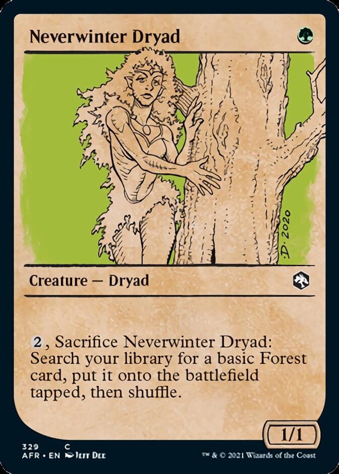 Neverwinter Dryad (Showcase) [Dungeons & Dragons: Adventures in the Forgotten Realms] MTG Single Magic: The Gathering  | Multizone: Comics And Games