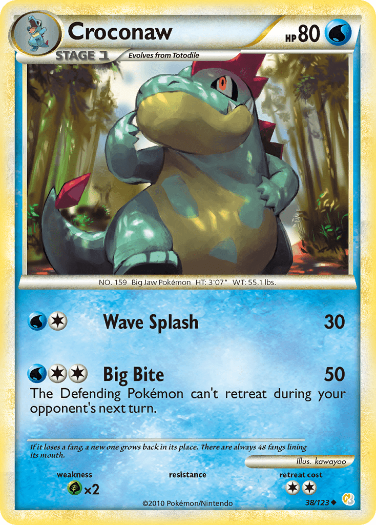 Croconaw (38/123) [HeartGold & SoulSilver: Base Set] Pokemon Single Pokémon  | Multizone: Comics And Games
