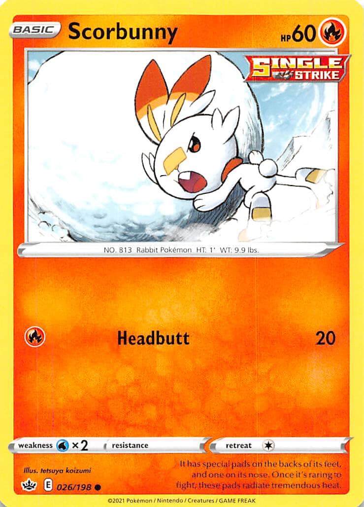 Scorbunny (026/198) [Sword & Shield: Chilling Reign] Pokemon Single Pokémon  | Multizone: Comics And Games