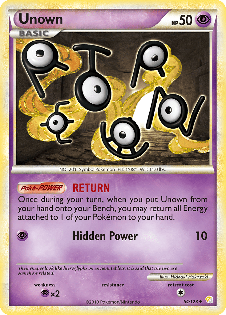 Unown (54/123) [HeartGold & SoulSilver: Base Set] Pokemon Single Pokémon  | Multizone: Comics And Games