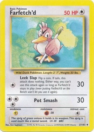 Farfetch'd (27/102) [Base Set Unlimited] Pokemon Single Pokémon  | Multizone: Comics And Games