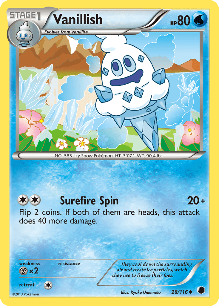 Vanillish (28/116) [Black & White: Plasma Freeze] Pokemon Single Pokémon  | Multizone: Comics And Games