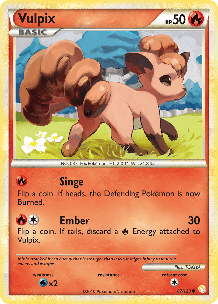 Vulpix (87/123) [HeartGold & SoulSilver: Base Set] Pokemon Single Pokémon  | Multizone: Comics And Games