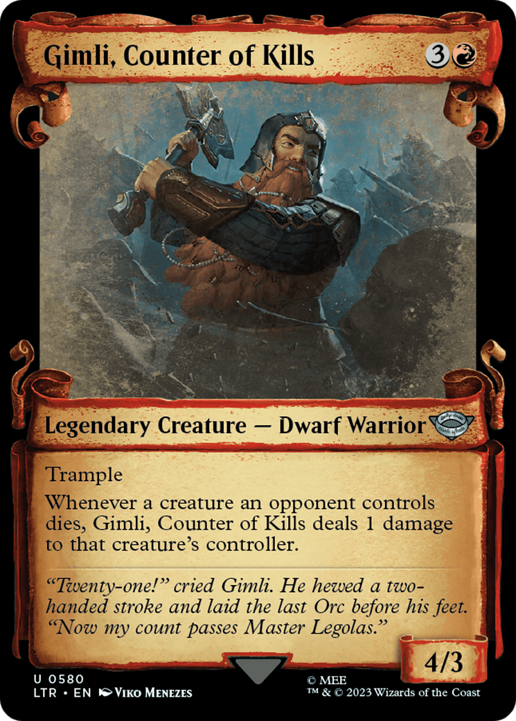 Gimli, Counter of Kills [The Lord of the Rings: Tales of Middle-Earth Showcase Scrolls] MTG Single Magic: The Gathering  | Multizone: Comics And Games