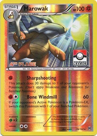 Marowak (78/162) (League Promo 4th Place) [XY: BREAKthrough] Pokemon Single Pokémon  | Multizone: Comics And Games