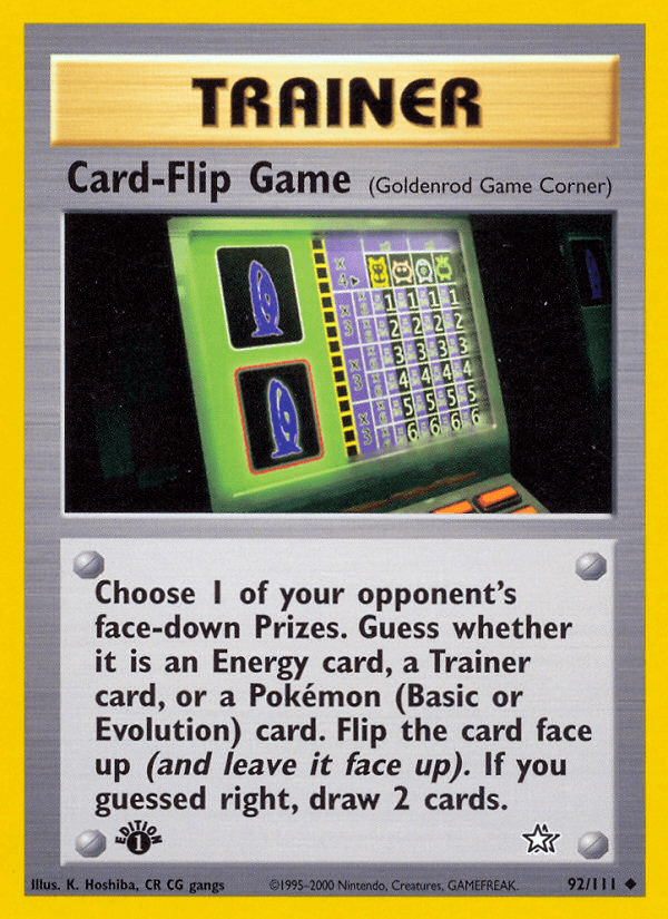 Card-Flip Game (92/111) [Neo Genesis 1st Edition] Pokemon Single Pokémon  | Multizone: Comics And Games