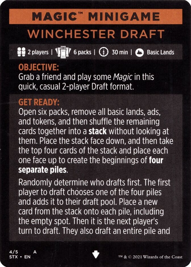 Winchester Draft (Magic Minigame) [Strixhaven: School of Mages Minigame] MTG Single Magic: The Gathering  | Multizone: Comics And Games