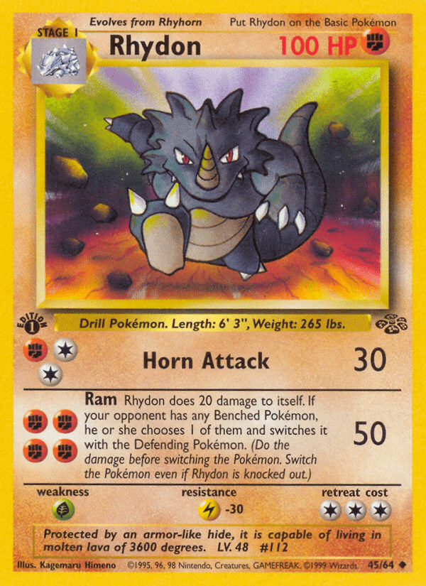 Rhydon (45/64) [Jungle 1st Edition] Pokemon Single Pokémon  | Multizone: Comics And Games