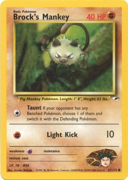 Brock's Mankey (67/132) [Gym Heroes Unlimited] Pokemon Single Pokémon  | Multizone: Comics And Games