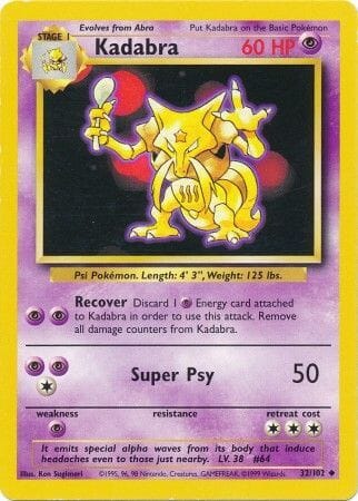 Kadabra (32/102) [Base Set Unlimited] Pokemon Single Pokémon  | Multizone: Comics And Games