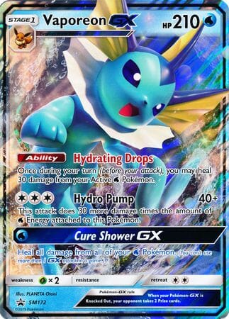 Vaporeon GX (SM172) (Jumbo Card) [Sun & Moon: Black Star Promos] Pokemon Single Pokémon  | Multizone: Comics And Games