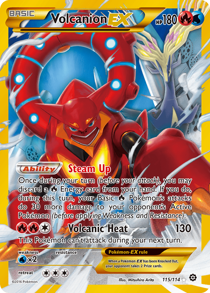 Volcanion EX (115/114) [XY: Steam Siege] Pokemon Single Pokémon  | Multizone: Comics And Games