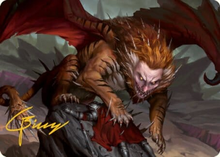 Manticore Art Card (Gold-Stamped Signature) [Dungeons & Dragons: Adventures in the Forgotten Realms Art Series] MTG Single Magic: The Gathering  | Multizone: Comics And Games
