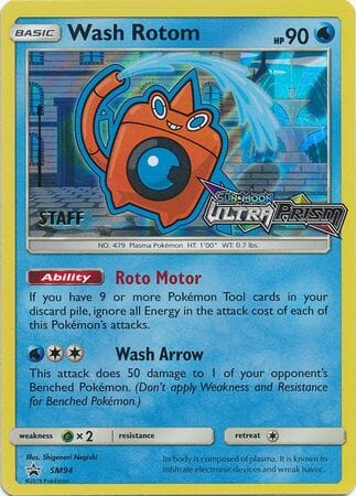 Wash Rotom (SM94) (Staff Prerelease Promo) [Sun & Moon: Black Star Promos] Pokemon Single Pokémon  | Multizone: Comics And Games