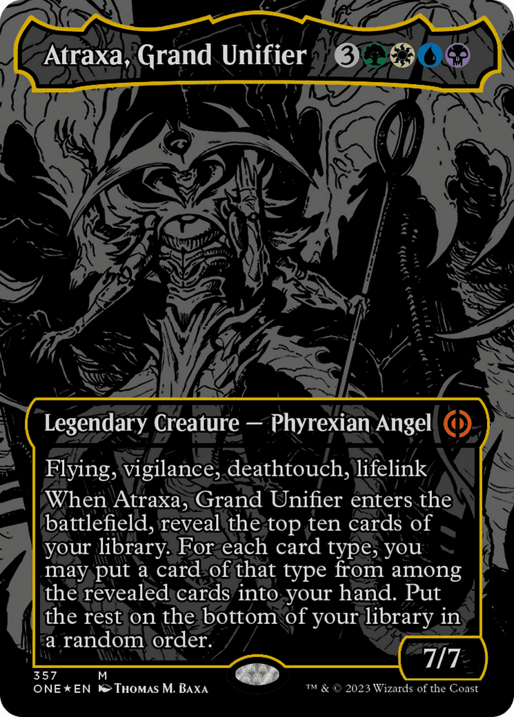 Atraxa, Grand Unifier (Oil Slick Raised Foil) [Phyrexia: All Will Be One] MTG Single Magic: The Gathering  | Multizone: Comics And Games