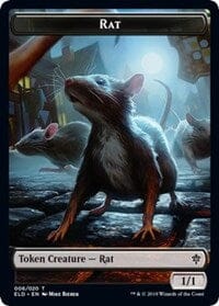 Rat // Food (15) Double-sided Token [Throne of Eldraine Tokens] MTG Single Magic: The Gathering  | Multizone: Comics And Games