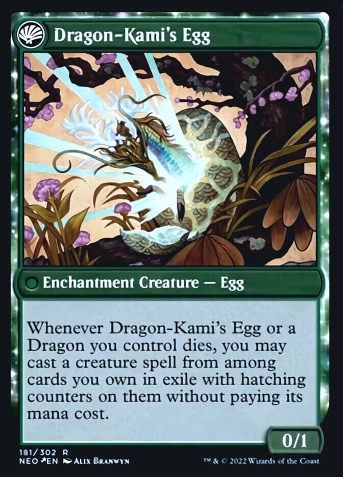 The Dragon-Kami Reborn // Dragon-Kami's Egg [Kamigawa: Neon Dynasty Prerelease Promos] MTG Single Magic: The Gathering  | Multizone: Comics And Games