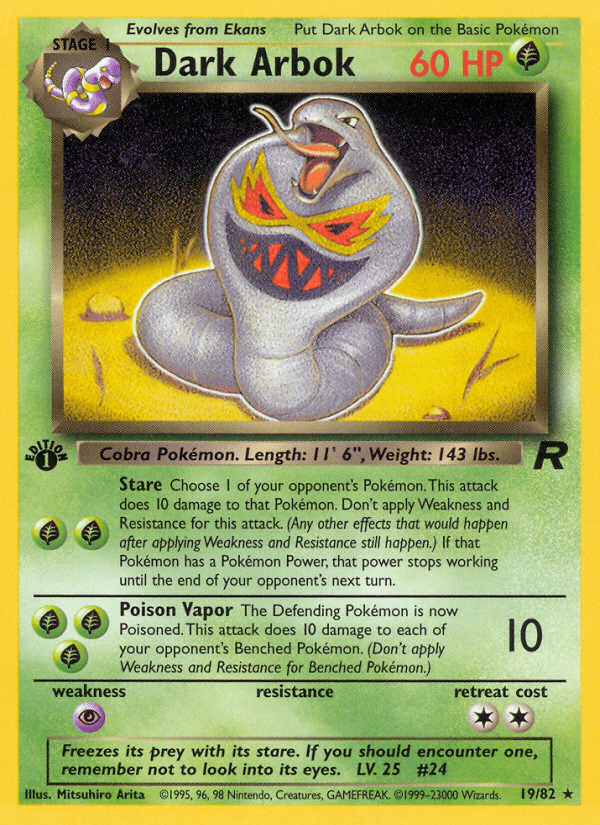 Dark Arbok (19/82) [Team Rocket 1st Edition] Pokemon Single Pokémon  | Multizone: Comics And Games
