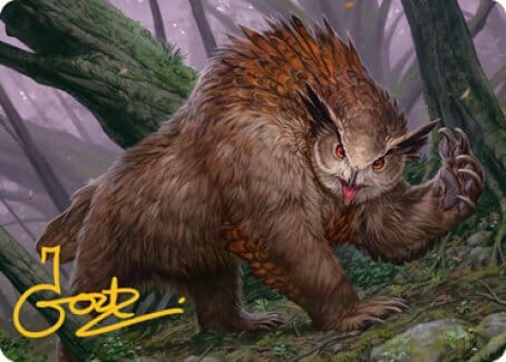 Owlbear Art Card (Gold-Stamped Signature) [Dungeons & Dragons: Adventures in the Forgotten Realms Art Series] MTG Single Magic: The Gathering  | Multizone: Comics And Games