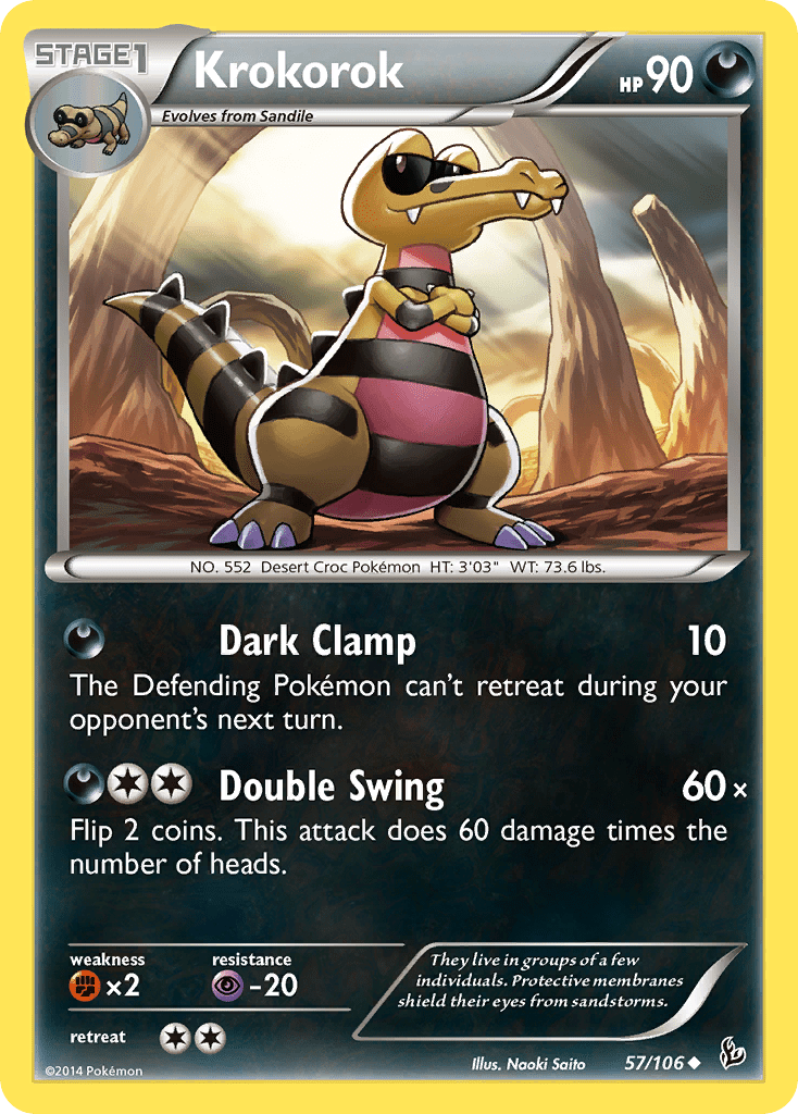 Krokorok (57/106) [XY: Flashfire] Pokemon Single Pokémon  | Multizone: Comics And Games