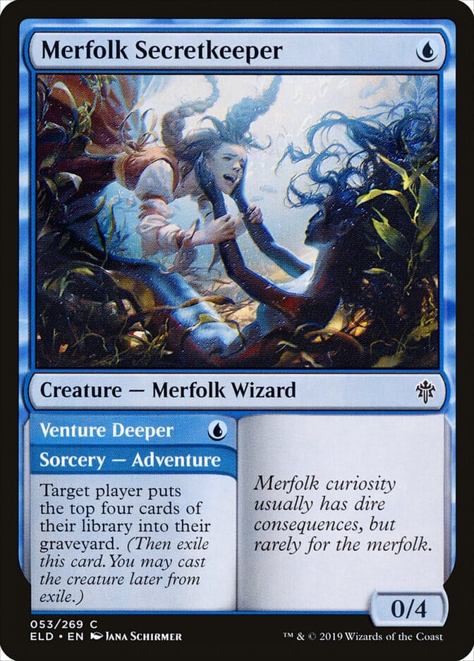 Merfolk Secretkeeper // Venture Deeper [Throne of Eldraine] MTG Single Magic: The Gathering  | Multizone: Comics And Games
