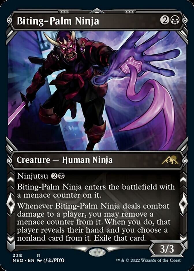 Biting-Palm Ninja (Showcase Ninja) [Kamigawa: Neon Dynasty] MTG Single Magic: The Gathering  | Multizone: Comics And Games